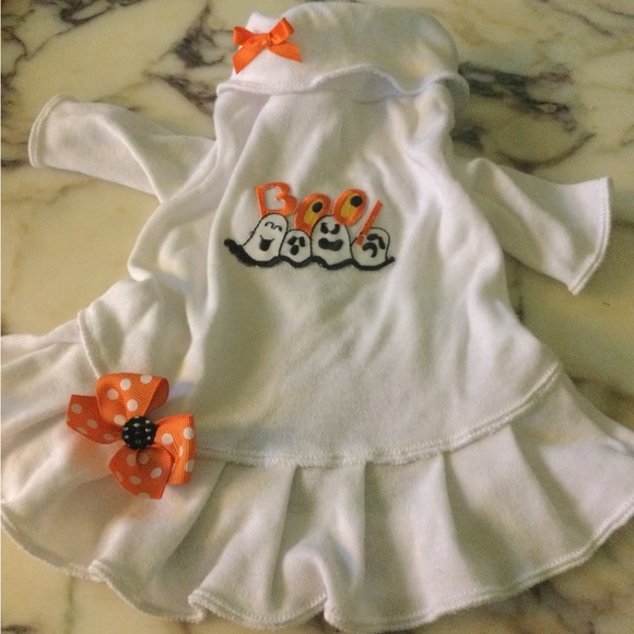 PC Dog Other - Halloween Boo White Dog Dress